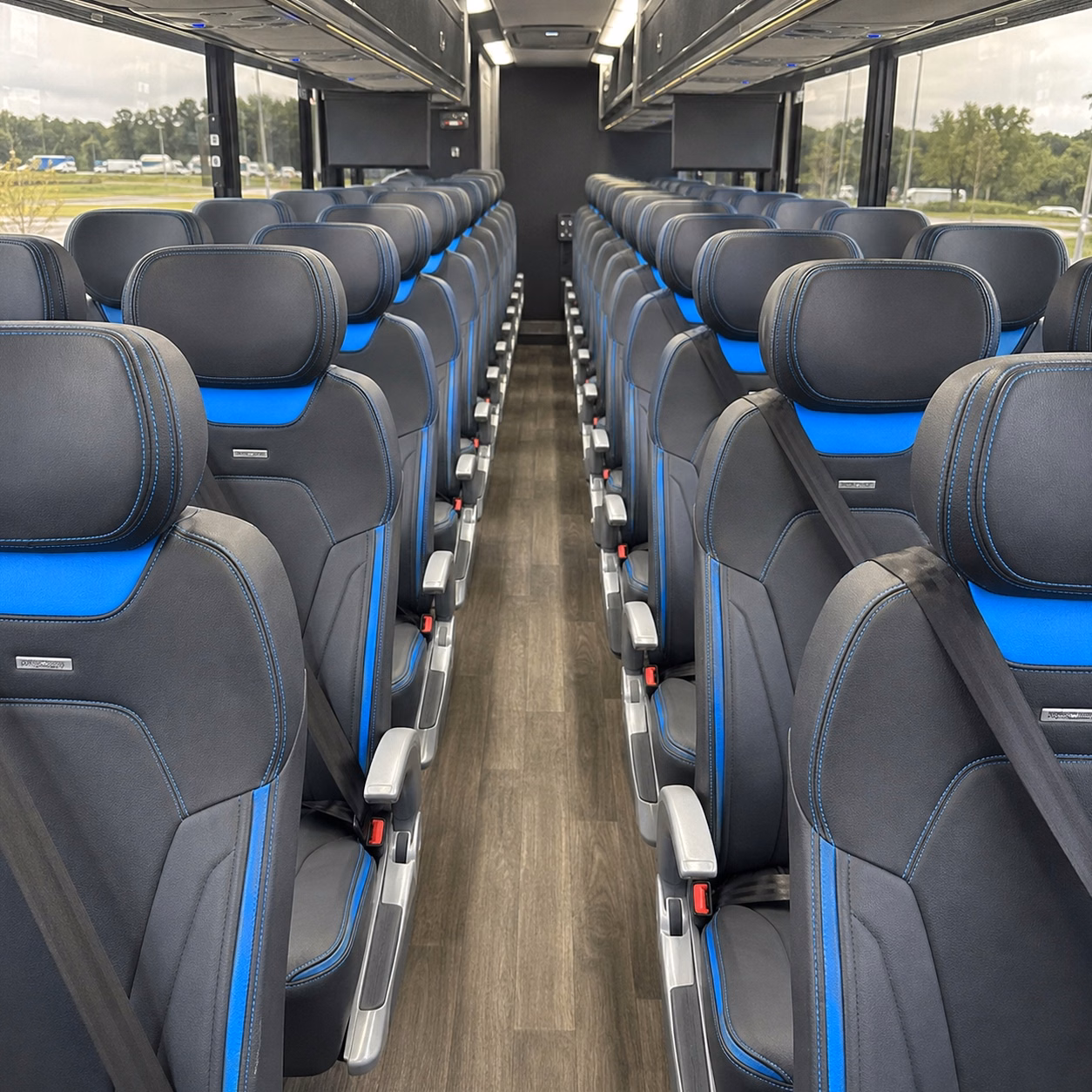 56 passenger charter bus inside