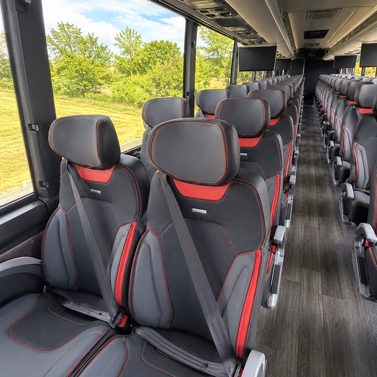 56 passenger charter bus interior